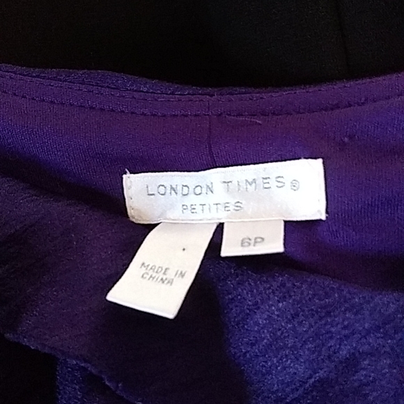 London Times purple sleeveless formal dress. Size 6P. - Picture 6 of 6
